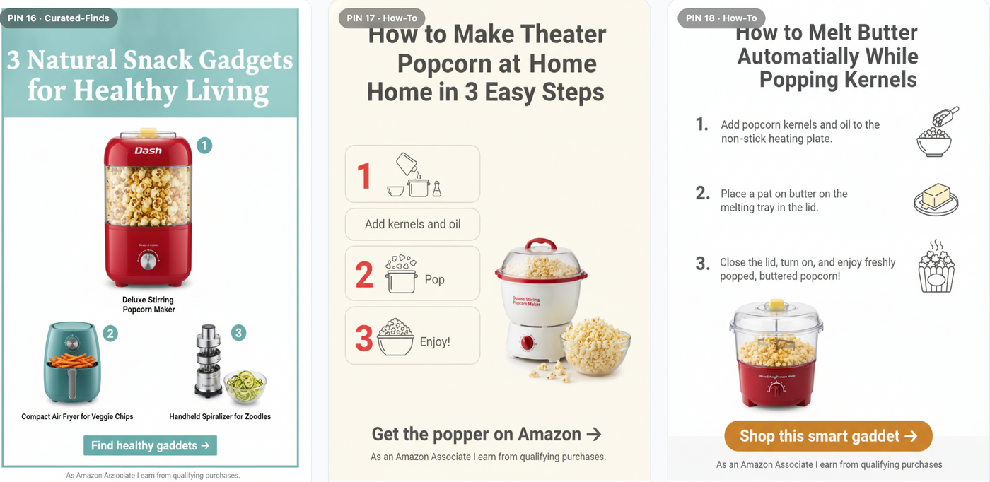 Pin2Profit AI example pins in how-to style