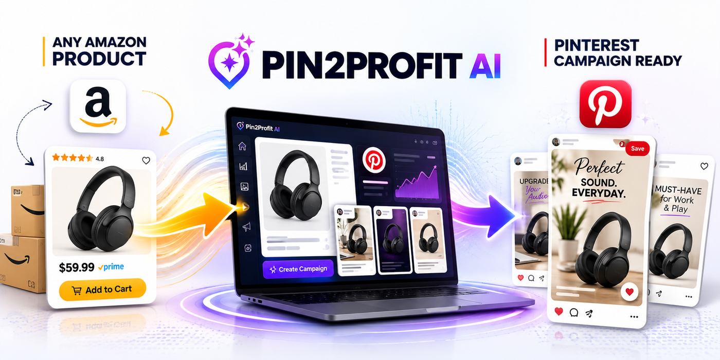 How Pin2Profit AI works – from an Amazon product to a ready-to-post Pinterest campaign