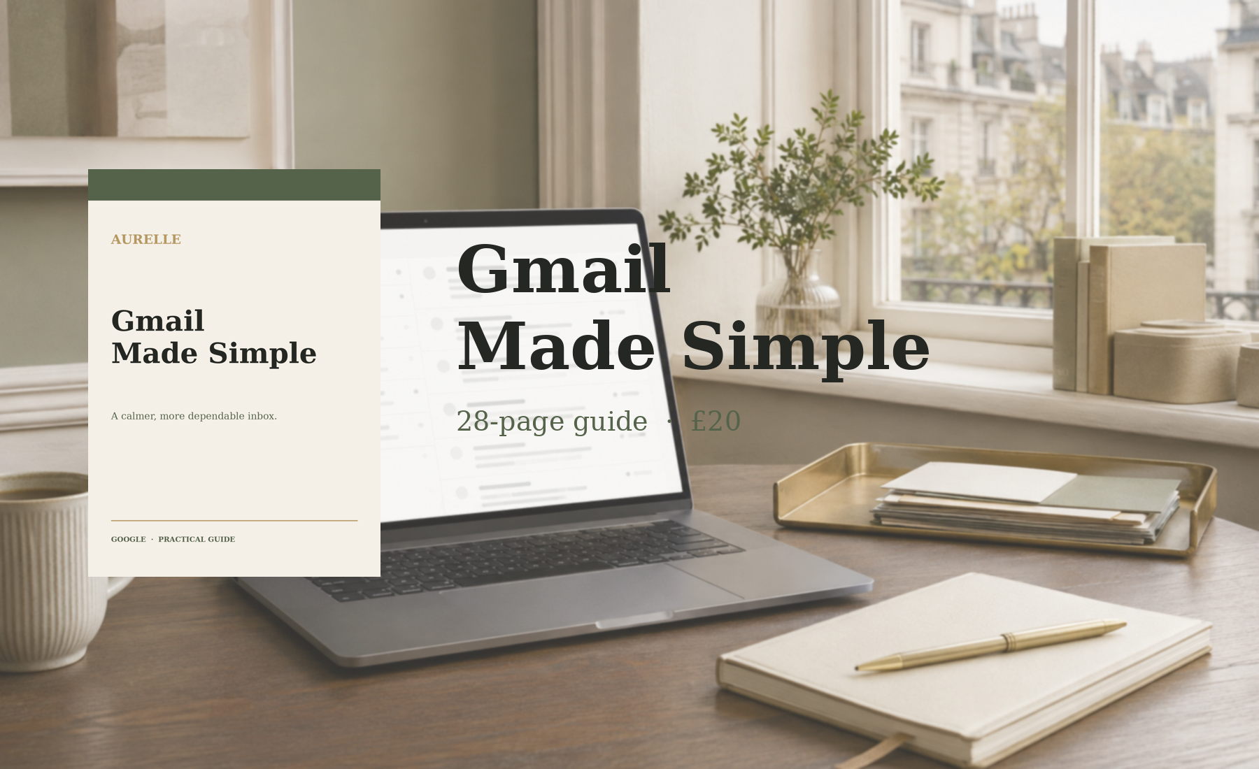 Gmail Made Simple cover — Aurelle Digital Google collection, practical guide.