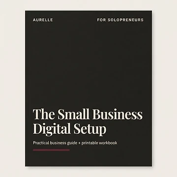 Cover of The Small Business Digital Setup — a practical system for setting up your business email, files, records, security and everyday administration.
