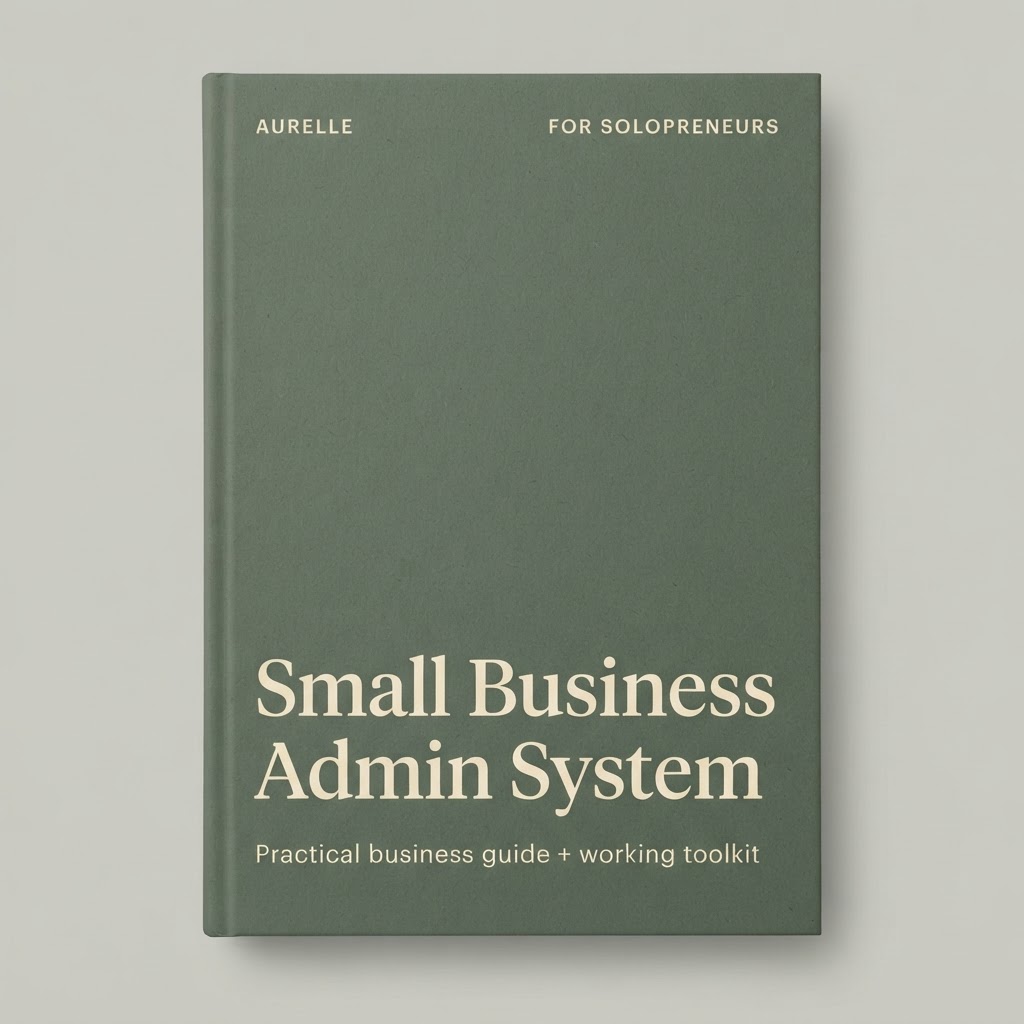 Cover of Small Business Admin System — a practical system for organising the records, documents, enquiries and recurring administration behind a one-person business.