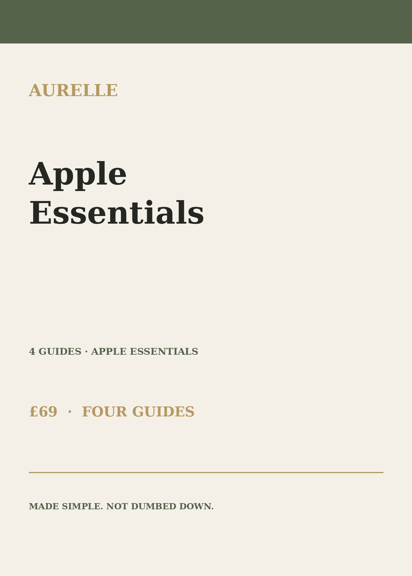 Apple Essentials — three connected Apple guides from Aurelle Digital.