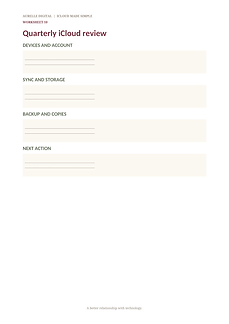 Make Sense of iCloud — Quarterly Review Worksheet