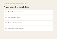 ChatGPT for Everyday Life — Workflow