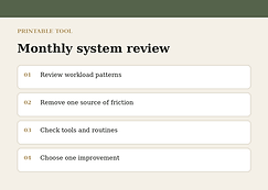 The Complete Productivity Handbook — Monthly System Review