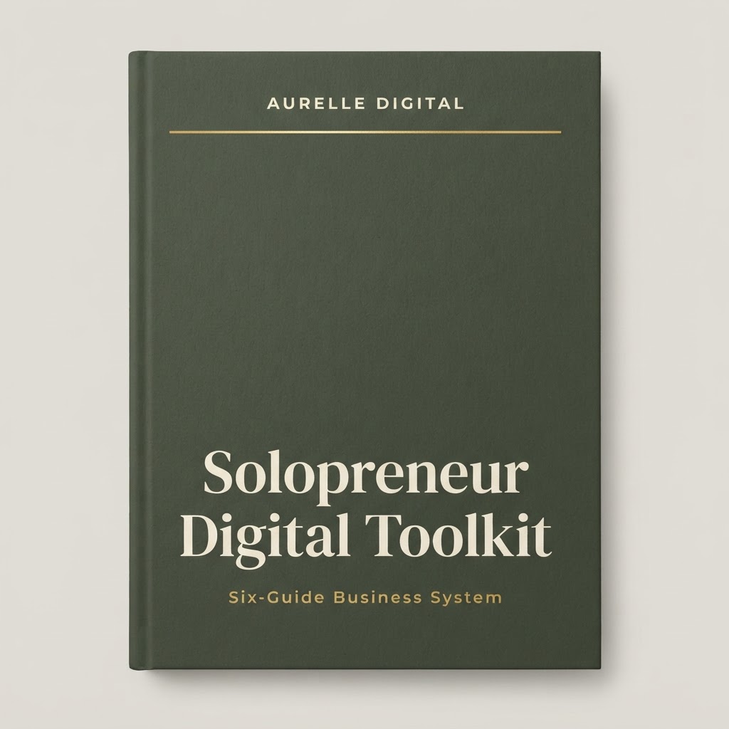 Cover of the Solopreneur Digital Toolkit — six practical guides for setting up, organising, running, marketing and protecting a one-person business.