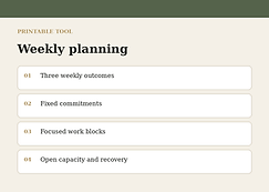 The Complete Productivity Handbook — Weekly Planning
