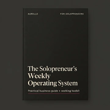 Cover of The Solopreneur's Weekly Operating System — a practical weekly system for planning, prioritising and running a one-person business.