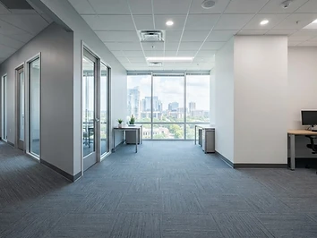Commercial carpet tile installed in a small Metro Detroit office suite by Quick Carpet