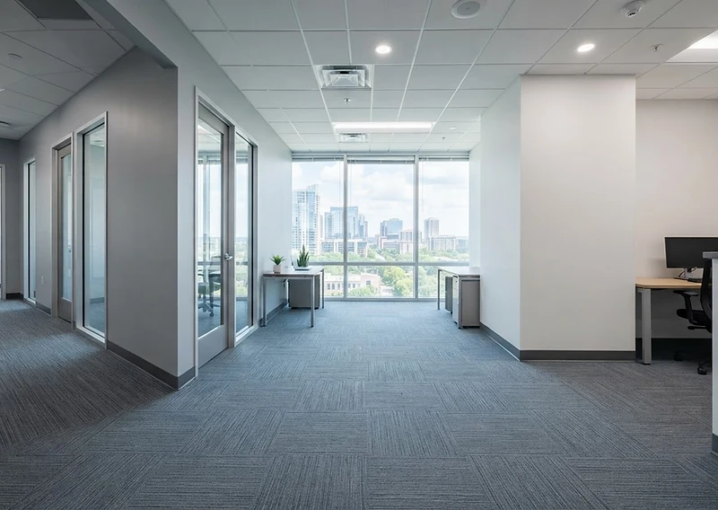 Commercial carpet tile in an office suite