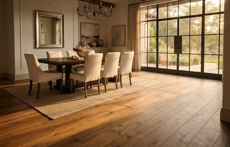 Hardwood flooring installed by Quick Carpet in a Metro Detroit home