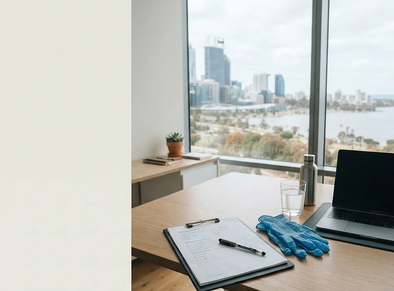 Environmental health consultant conducting a professional assessment in Perth, Western Australia