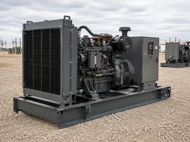 Field-ready industrial engine generator package on a clean skid