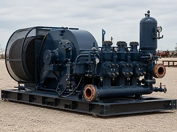 Professionally rebuilt triplex mud pump on a field-ready skid