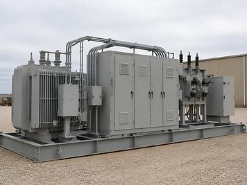 New skid-mounted transformer and switchgear package ready for installation