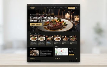 Restaurant Website Concept — desktop homepage design mockup