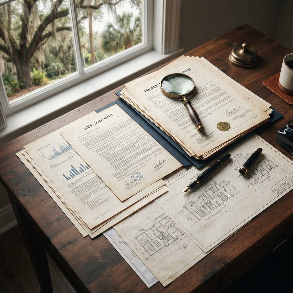 Architectural documents and property plans for litigation