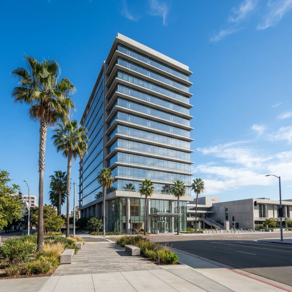 An office tower in downtown Long Beach, home of the LA Expedite Long Beach office