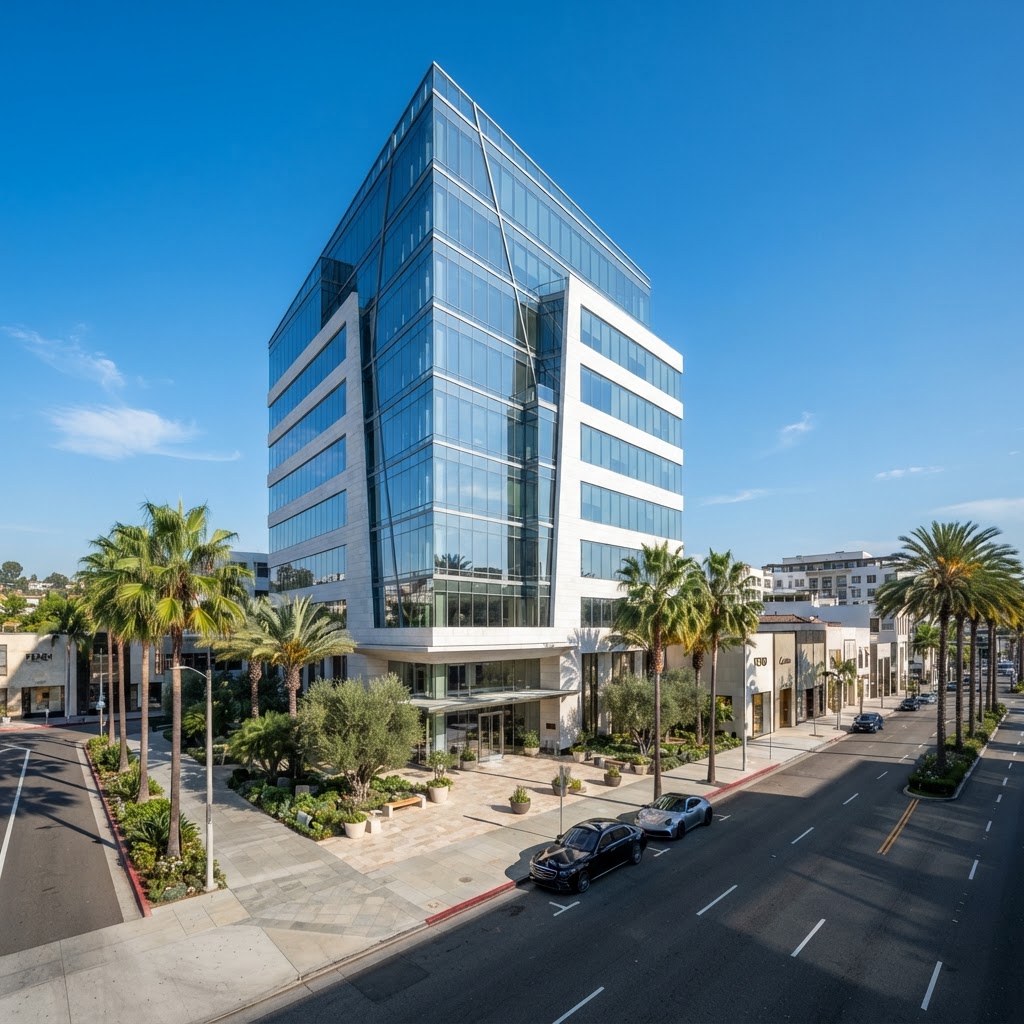An office tower on Wilshire Boulevard in Beverly Hills, home of the LA Expedite Beverly Hills office
