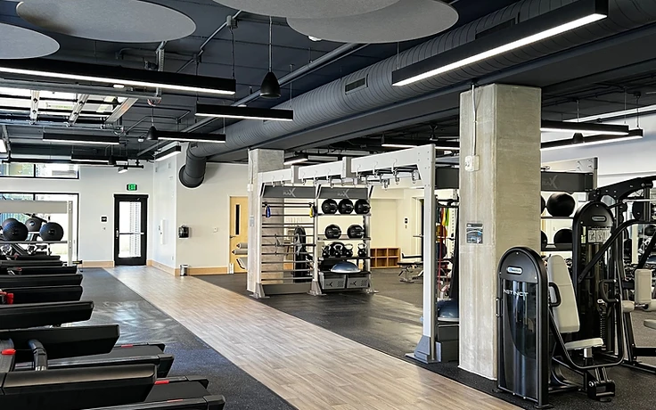 The finished fitness environment — completed equipment layout