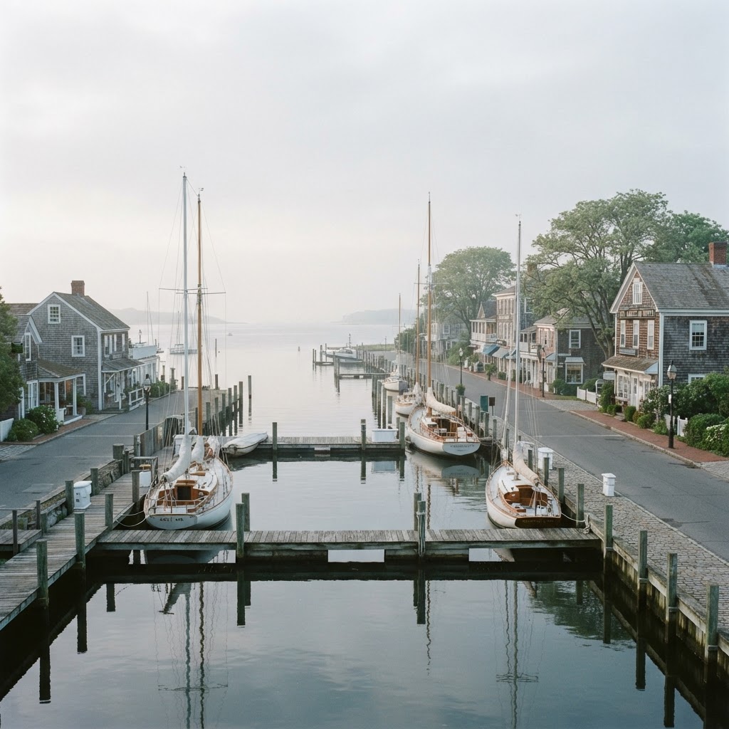 Sag Harbor marina at first light