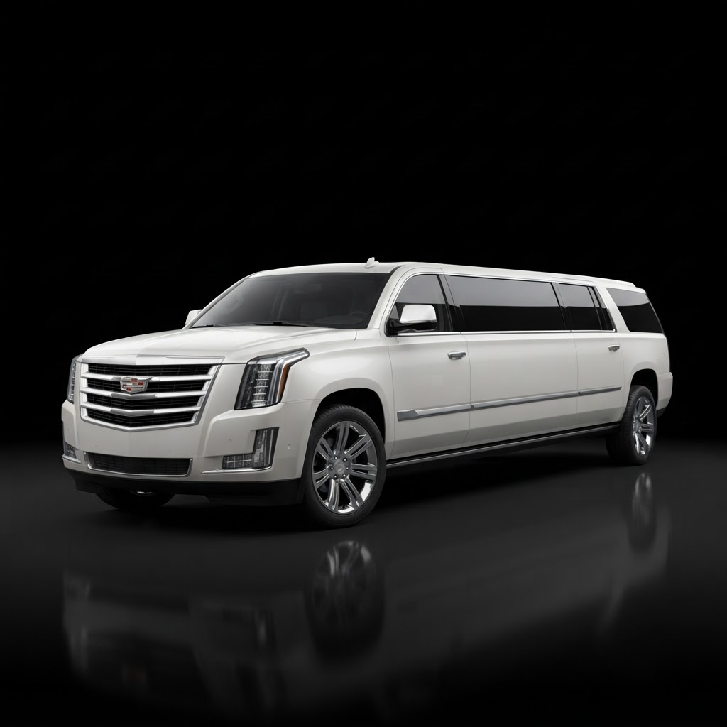 White Escalade Stretch Limousine available for limo service in Cypress, TX