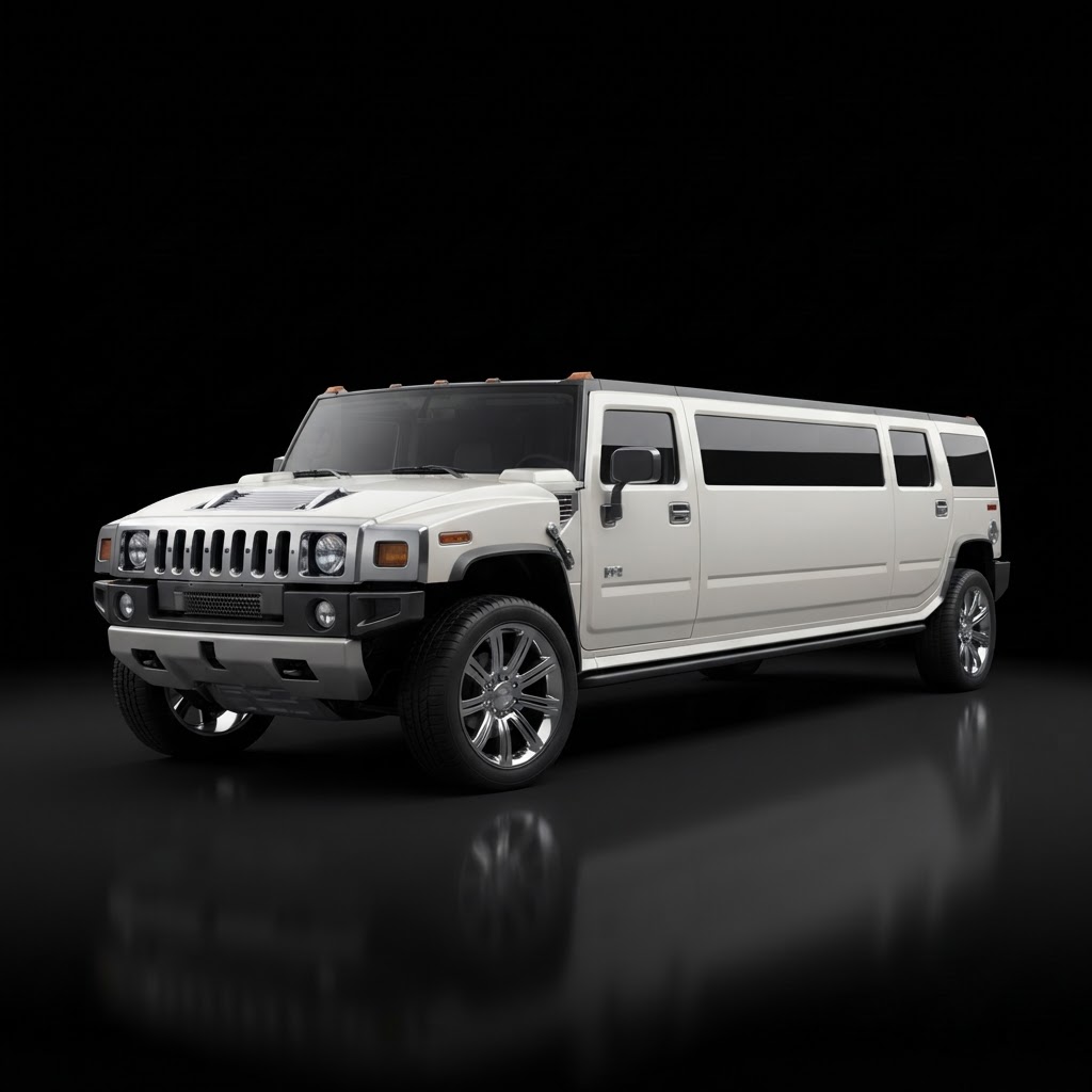 White H2 Hummer Stretch Limousine available for limo service in Cypress, TX