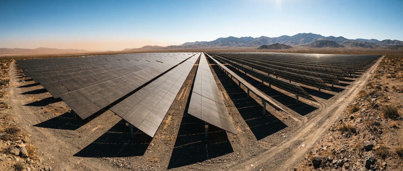 Solar array at high noon