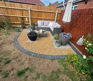 Patio With Seating & Planters