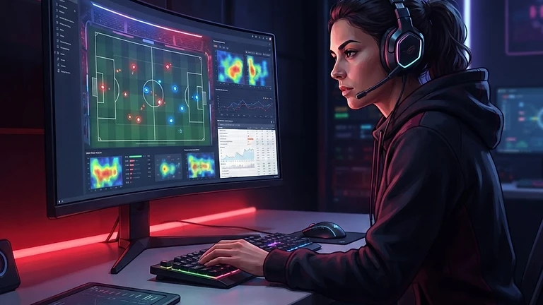 A professional analyst reviewing Las Vegas Vampires defensive performance metrics on a computer screen.