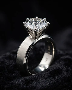 14K White Gold 5CT Lab Grown Diamond Men's Engagement Ring — Rings available at Teglex Store