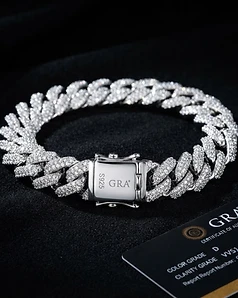KNOBSPIN GRA Moissanite Cuban Bracelet S925 Silver — Bracelet available at Teglex Store