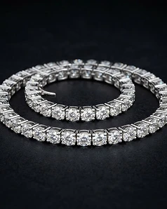 5MM Round Lab Grown Diamond Tennis Bracelet 14K White Gold — Bracelet available at Teglex Store