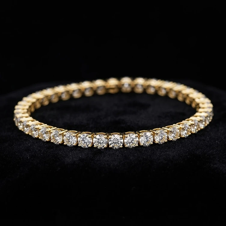 11.4ctw Moissanite Tennis Bracelet 14K Yellow Gold — Bracelet available at Teglex Store