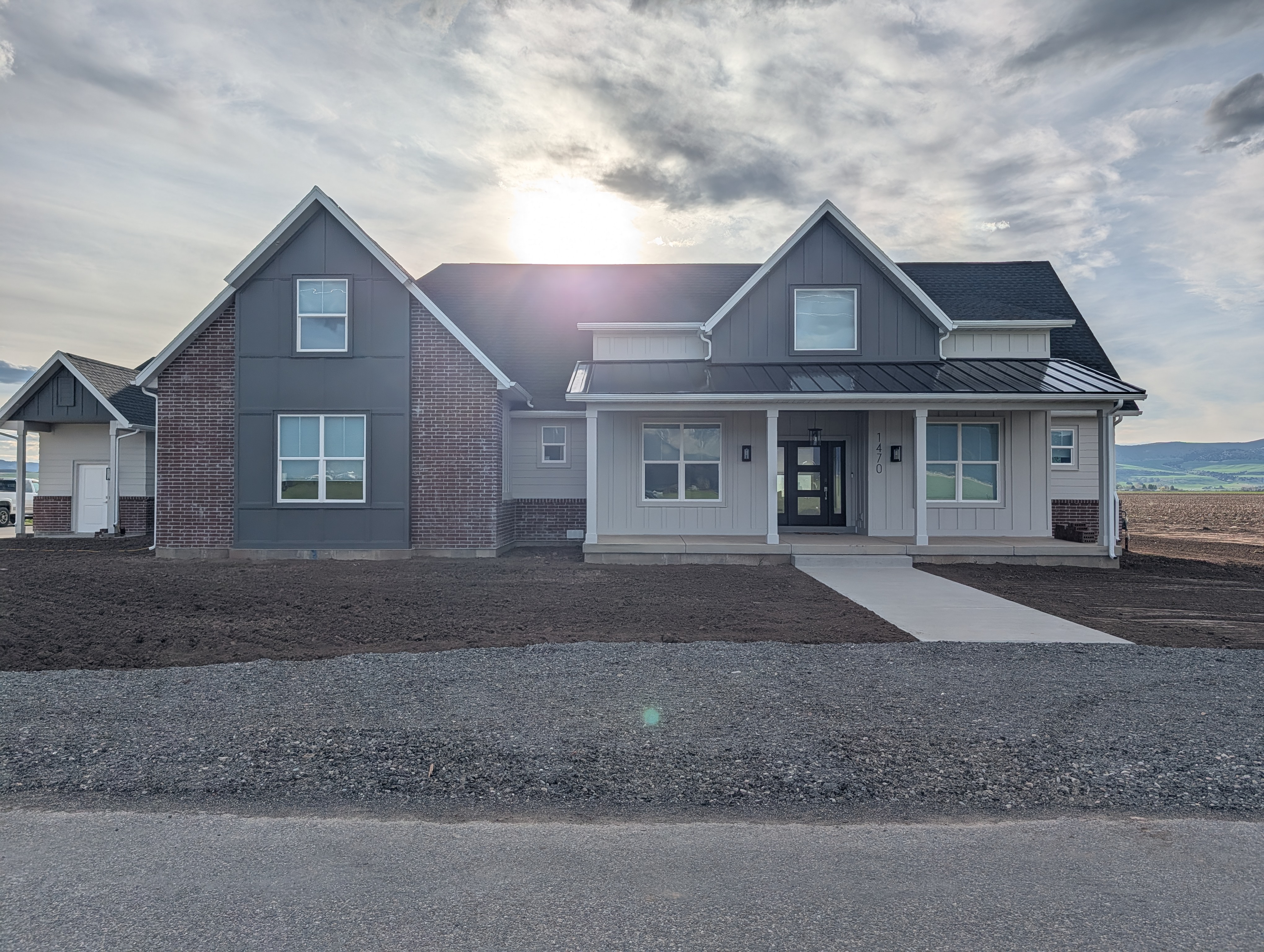 Newly finished modern residential roof