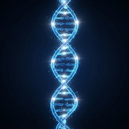 Luminous 3D DNA double helix