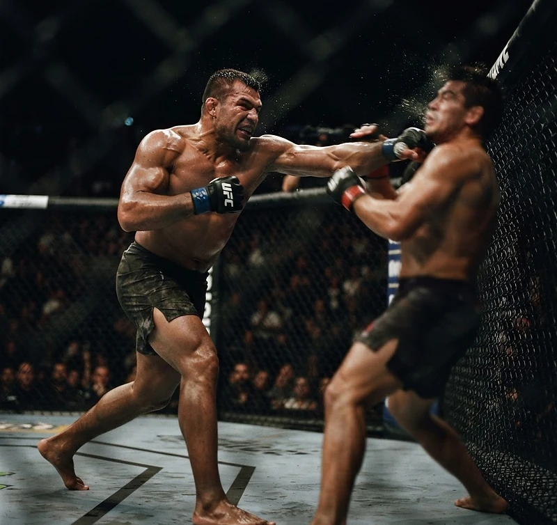 MMA fighter in cage