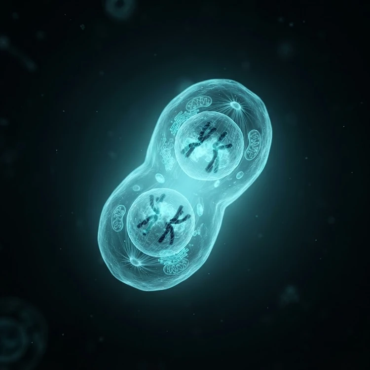 Cellular division under bioluminescent light