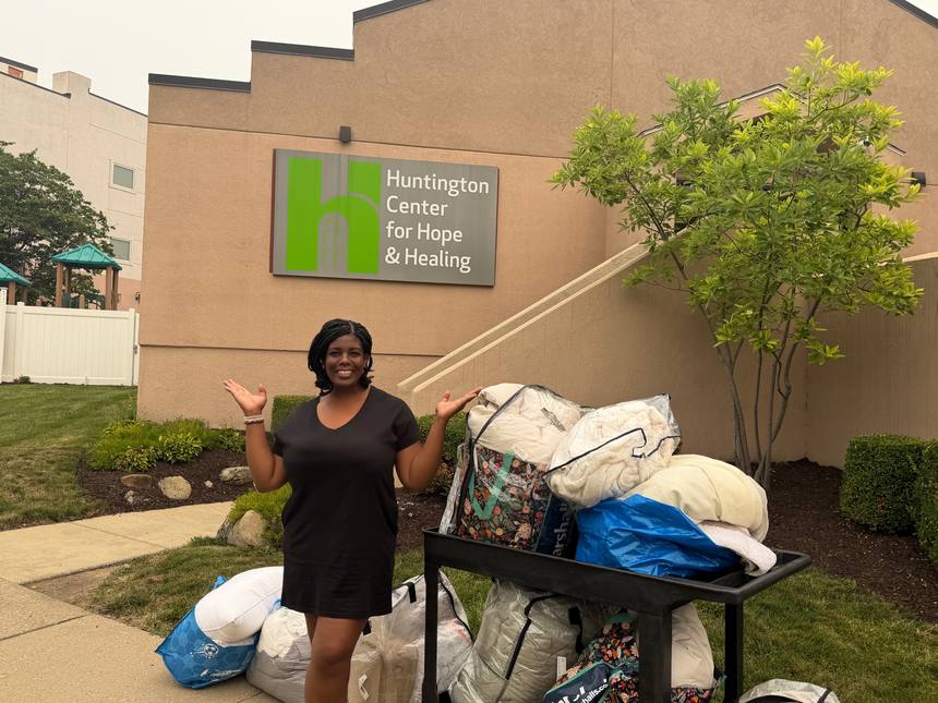 Bedding donation delivered to the Huntington Center for Hope and Healing