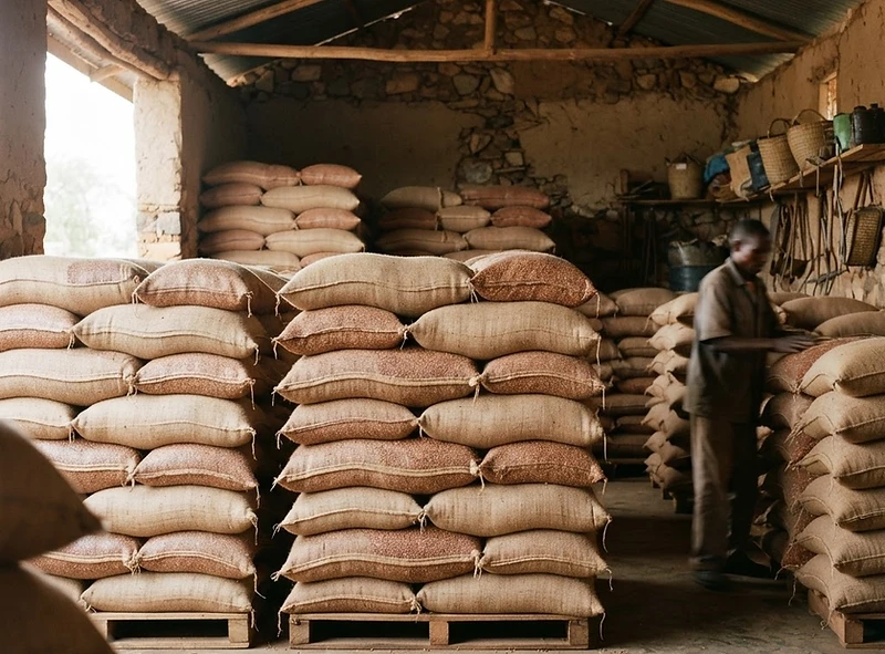 Aggregated sorghum at a GESL collection centre