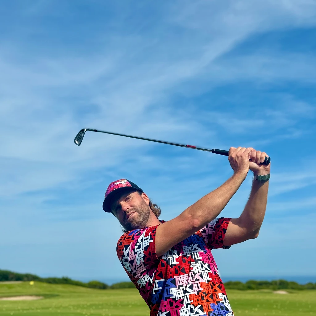 Timo van Geest hitting a golf shot