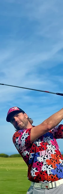 Timo van Geest hitting a golf shot