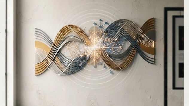 Illustration of energy waves flowing through a molecular superconductor lattice at elevated temperature