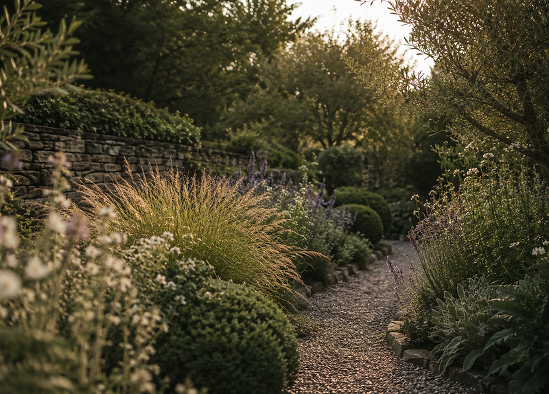 A landscaped outdoor space in Cornwall