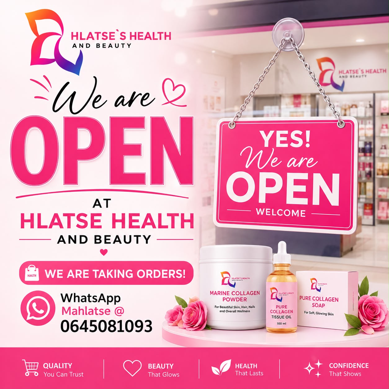 We are open and taking orders