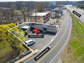 Aerial view of Decora Tile & Stone on Old Matawan Rd near Route 18