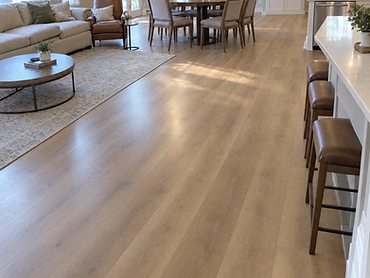 Open-plan living & dining flooring — after