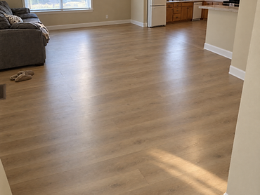 Living room & kitchen flooring — after