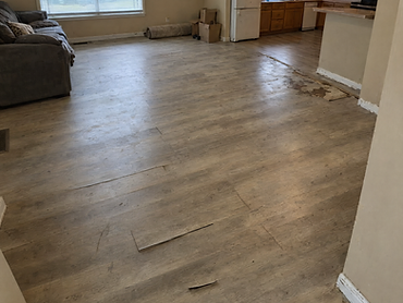 Living room & kitchen flooring — before