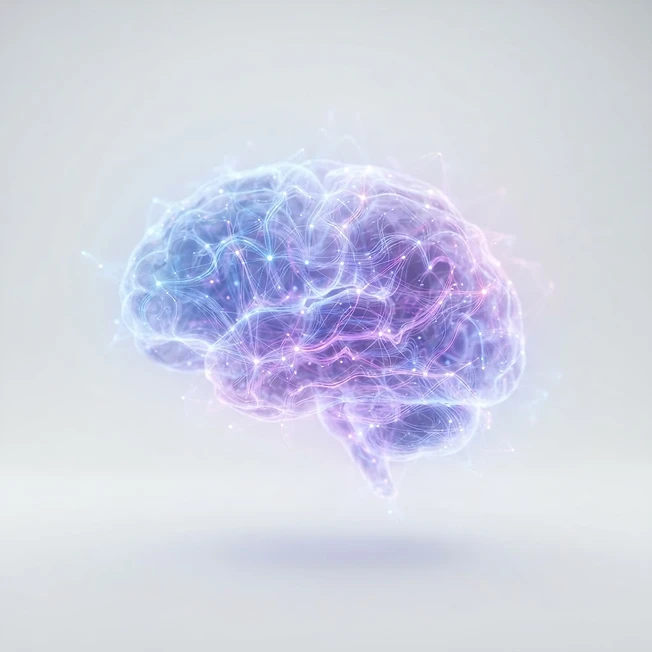 Representación holográfica de un Cerebro Empresarial: red neuronal de nodos y filamentos de datos construida sobre infraestructura Digital Cortex
